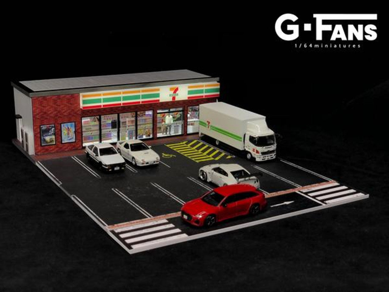 1/64 G-Fans 7-Eleven  Diorama with LED (Car models and Figures NOT included)