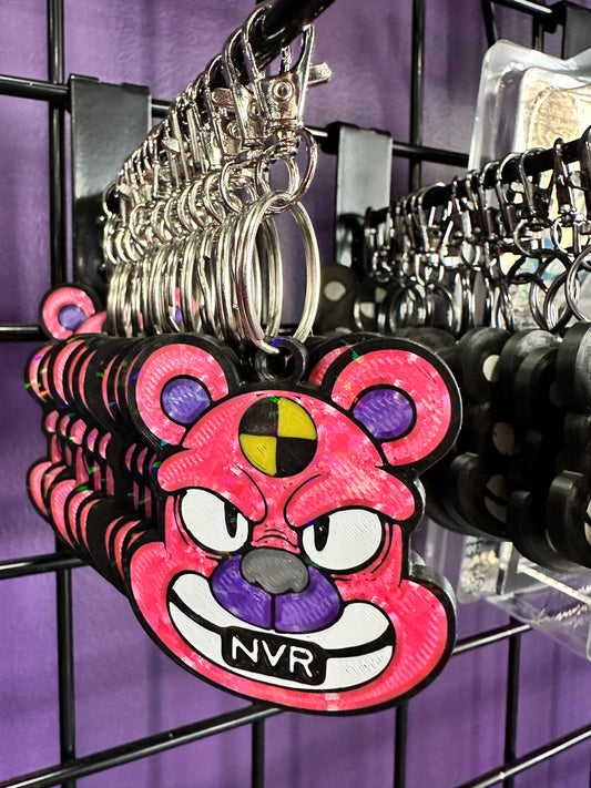 NVRLand Labs Scummi Bear NFT enabled Keychains in Holographic Pink