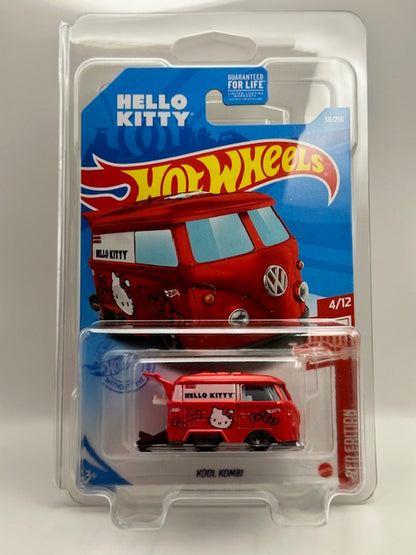 Hot Wheels 2021 Target Exclusive Red Edition Hello Kitty Kool Kombi W/ Protector