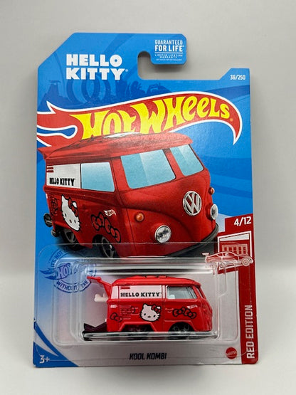 Hot Wheels 2021 Target Exclusive Red Edition Hello Kitty Kool Kombi W/ Protector