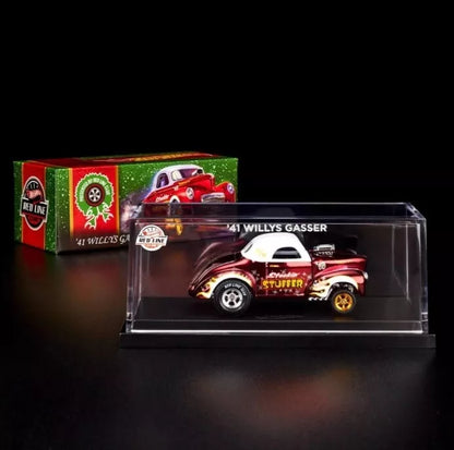 Hot Wheels 2022 RLC Holiday '41 Willys Gasser Stockin' Stuffer Acrylic Case/Box 14975/30000