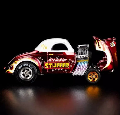 Hot Wheels 2022 RLC Holiday '41 Willys Gasser Stockin' Stuffer Acrylic Case/Box 14975/30000