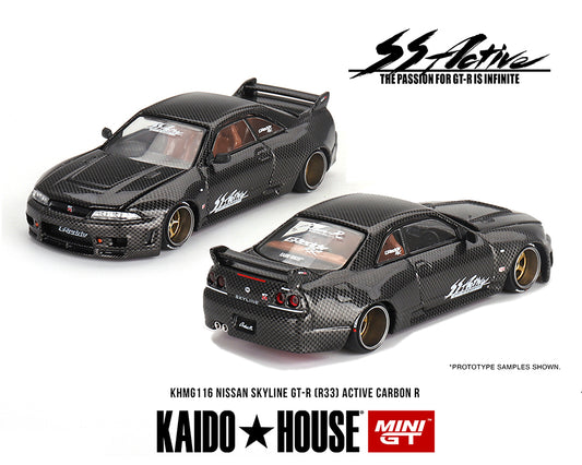 Kaido House x Mini GT Nissan Skyline GT-R (R33 Active Carbon R Hobby Exclusive