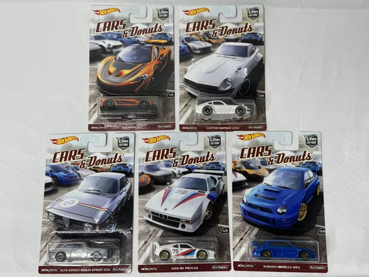 Hot Wheels Premium Car Culture Cars And Donuts Complete 5 Car Set