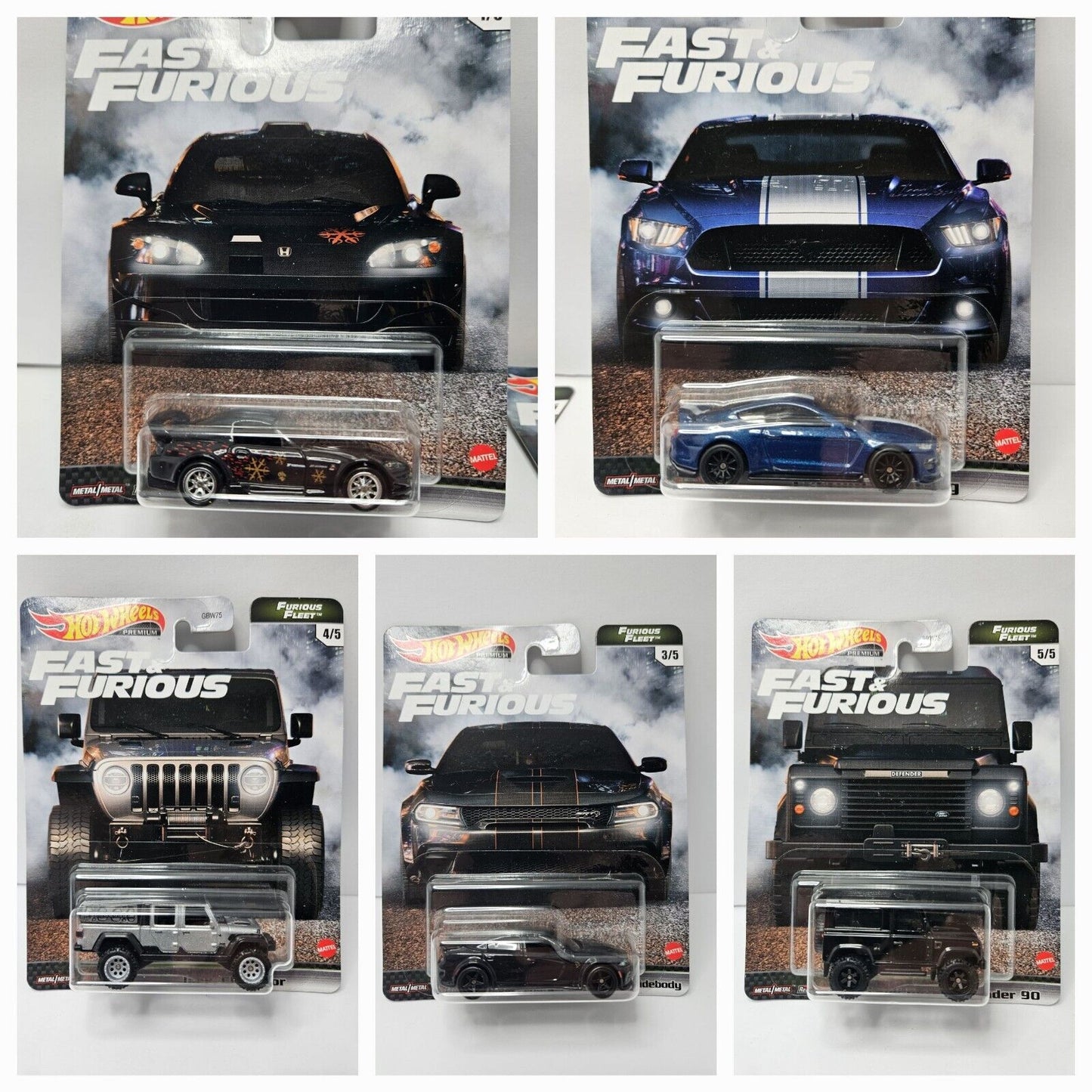 Hot Wheels 2021 Fast & Furious Furious Fleet N Case Set of 5 Cars