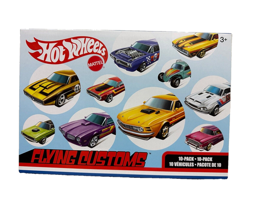 HOT WHEELS 2021 Flying Customs 10 Pack 55 Chevy , 68 Shelby ,70 & 71 Mustang