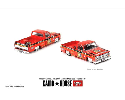 Kaido House x Mini GT 1:64 Chevrolet Silverado Tamiya x Kaido House “CLOD BUSTER” – Orange