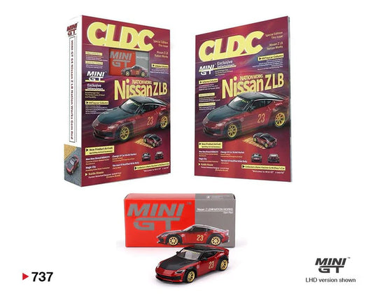 Mini GT 1:64 CLDC Magazine with Nissan Z LB Nation Works – M Red – China CLDC Exclusives