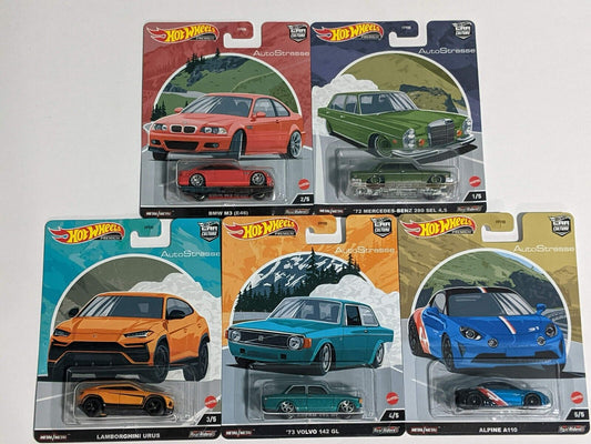 Hot Wheels Premium 2022 Car Culture Q Case Auto Strasse Set of 5 Cars