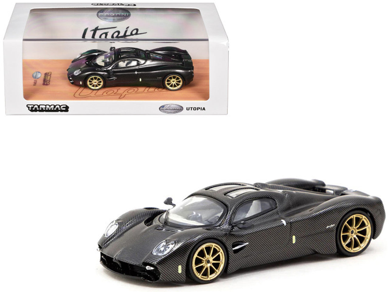 Tarmac Works 1:64 Pagani Utopia - CARBON FIBER EDITION - Black Carbon Fiber Global64