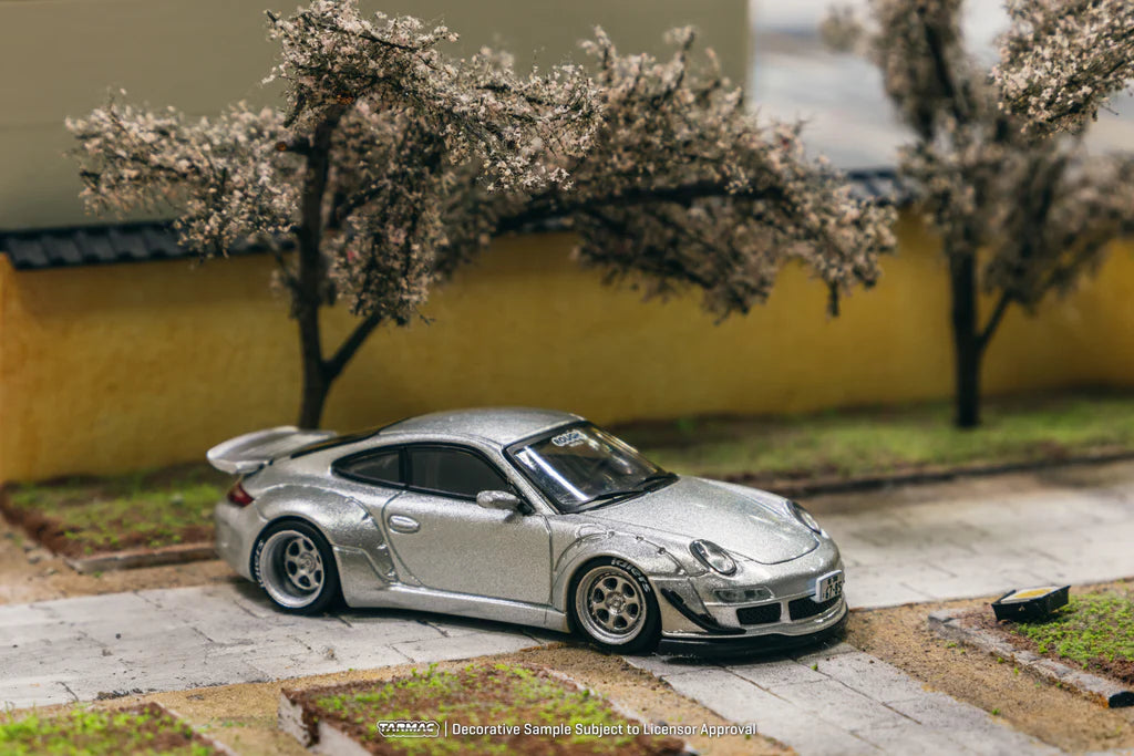 Tarmac Works Hobby 64 Porsche 997 RWB Abu Dhabi Silver