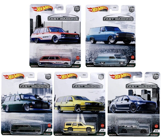 Hot Wheels Premium 2021 Car Culture B Case Fast Wagons Set of 5 Cars