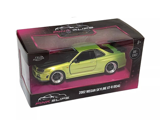 Jada Pink Slips 2002 Nissan Skyline GT-R (R34) Green 1:32 Collectible