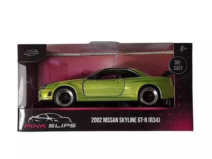 Jada Pink Slips 2002 Nissan Skyline GT-R (R34) Green 1:32 Collectible